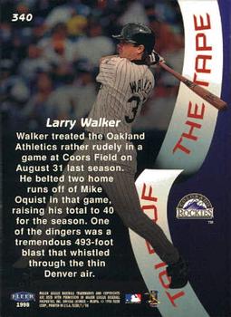 1998 Fleer Tradition #340 Larry Walker Back