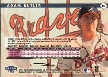 1998 Fleer Tradition #431 Adam Butler Back