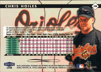 1998 Fleer Tradition #438 Chris Hoiles Back