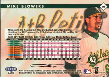 1998 Fleer Tradition #445 Mike Blowers Back