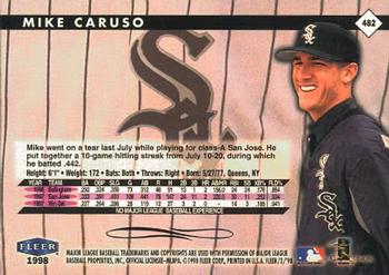 1998 Fleer Tradition #482 Mike Caruso Back