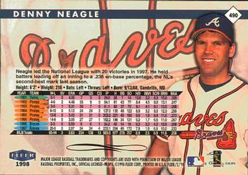 1998 Fleer Tradition #490 Denny Neagle Back