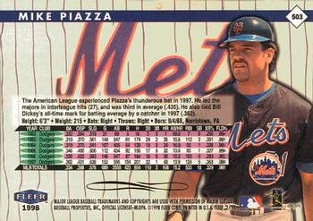 1998 Fleer Tradition #503 Mike Piazza Back