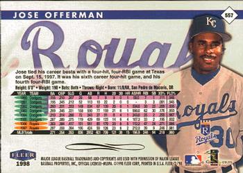 1998 Fleer Tradition #557 Jose Offerman Back