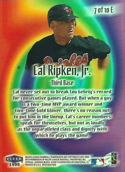 1999 Fleer Mystique - Established #7 Cal Ripken, Jr. Back