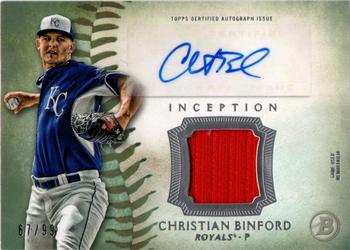 2015 Bowman Inception - Autographed Relics Green #IAR-CB Christian Binford Front