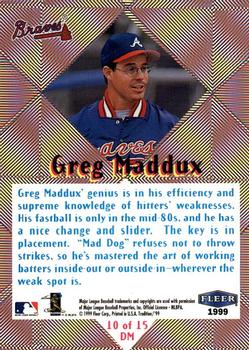 1999 Fleer Tradition - Diamond Magic #10DM Greg Maddux  Back