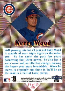 1999 Fleer Tradition - Diamond Magic #15DM Kerry Wood  Back