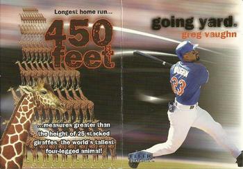 1999 Fleer Tradition - Going Yard #14GY Greg Vaughn  Front