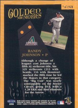 1999 Fleer Tradition - Golden Memories #7GM Randy Johnson  Back