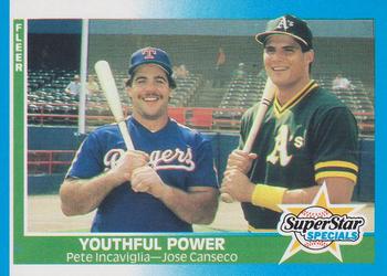 1987 Fleer #625 Youthful Power (Pete Incaviglia / Jose Canseco) Front