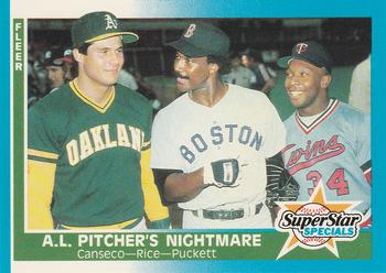 1987 Fleer #633 Jose Canseco / Jim Rice / Kirby Puckett Front