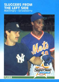 1987 Fleer #638 Sluggers from the Left Side (Don Mattingly / Darryl Strawberry) Front