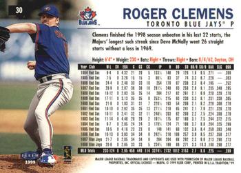 1999 Fleer Tradition - Millennium #30 Roger Clemens  Back