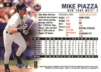 1999 Fleer Tradition - Millennium #41 Mike Piazza  Back