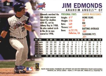 1999 Fleer Tradition - Millennium #80 Jim Edmonds  Back