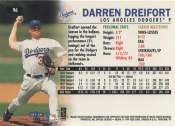 1999 Fleer Tradition - Millennium #96 Darren Dreifort  Back