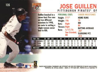 1999 Fleer Tradition - Millennium #135 Jose Guillen  Back