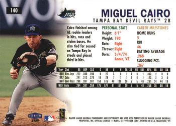 1999 Fleer Tradition - Millennium #140 Miguel Cairo  Back