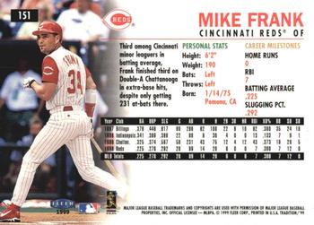 1999 Fleer Tradition - Millennium #151 Mike Frank  Back