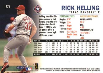 1999 Fleer Tradition - Millennium #176 Rick Helling  Back
