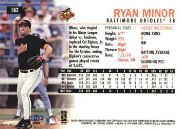 1999 Fleer Tradition - Millennium #182 Ryan Minor  Back