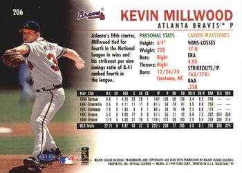 1999 Fleer Tradition - Millennium #206 Kevin Millwood  Back