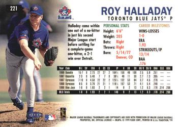 1999 Fleer Tradition - Millennium #221 Roy Halladay  Back