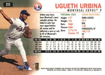 1999 Fleer Tradition - Millennium #223 Ugueth Urbina  Back