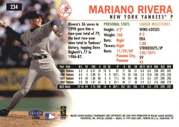 1999 Fleer Tradition - Millennium #234 Mariano Rivera  Back