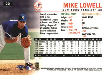 1999 Fleer Tradition - Millennium #254 Mike Lowell  Back