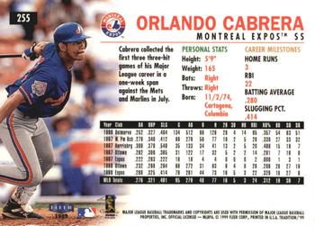 1999 Fleer Tradition - Millennium #255 Orlando Cabrera  Back