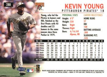 1999 Fleer Tradition - Millennium #288 Kevin Young  Back