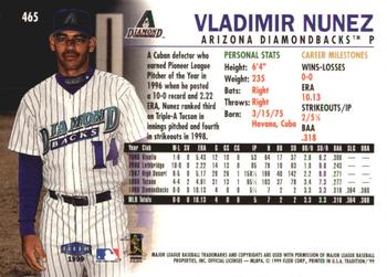 1999 Fleer Tradition - Millennium #465 Vladimir Nunez  Back