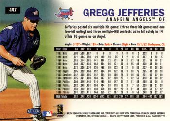 1999 Fleer Tradition - Millennium #497 Gregg Jefferies  Back