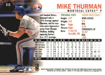 1999 Fleer Tradition - Millennium #513 Mike Thurman  Back