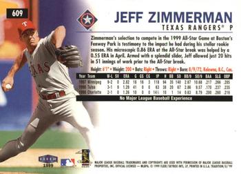1999 Fleer Tradition - Millennium #609 Jeff Zimmerman  Back
