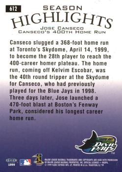 1999 Fleer Tradition - Millennium #612 Jose Canseco Back