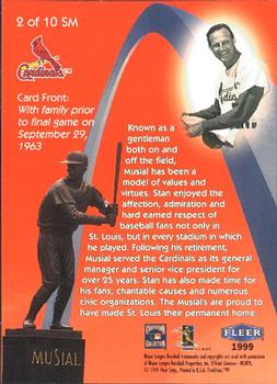 1999 Fleer Tradition - Stan Musial Monumental Moments #2SM Stan Musial Back