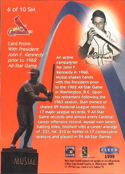 1999 Fleer Tradition - Stan Musial Monumental Moments #6SM Stan Musial / John. F. Kennedy Back