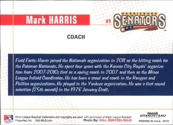 2015 Grandstand Harrisburg Senators #NNO Mark Harris Back