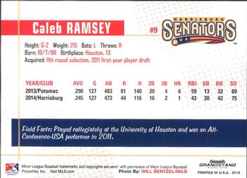 2015 Grandstand Harrisburg Senators #NNO Caleb Ramsey Back