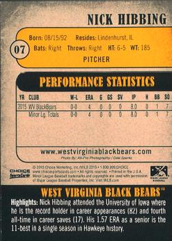2015 Choice West Virginia Black Bears #07 Nick Hibbing Back