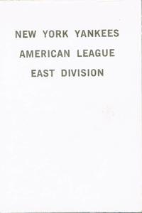 1969 Milton Bradley - Team Cards #NNO New York Yankees Front