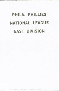 1969 Milton Bradley - Team Cards #NNO Philadelphia Phillies Front
