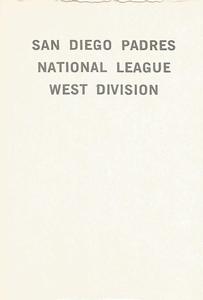 1969 Milton Bradley - Team Cards #NNO San Diego Padres Front