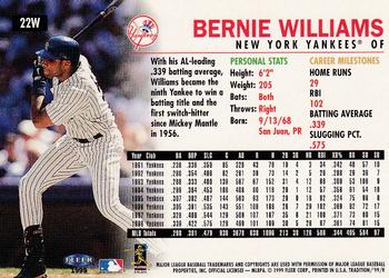 1999 Fleer Tradition - Warning Track Collection #22W Bernie Williams Back