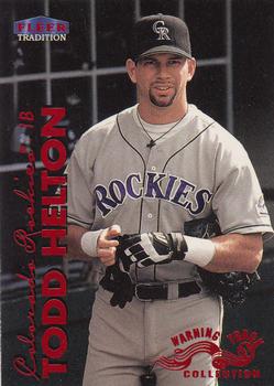 1999 Fleer Tradition - Warning Track Collection #28W Todd Helton Front