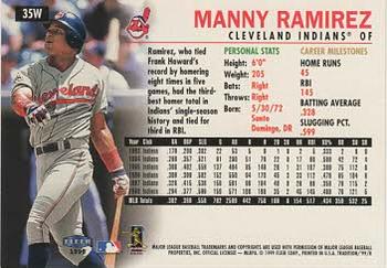 1999 Fleer Tradition - Warning Track Collection #35W Manny Ramirez Back