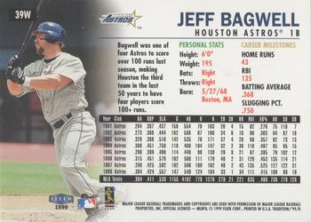 1999 Fleer Tradition - Warning Track Collection #39W Jeff Bagwell Back